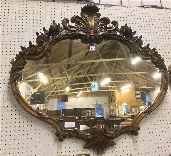 Walnut carved mirror